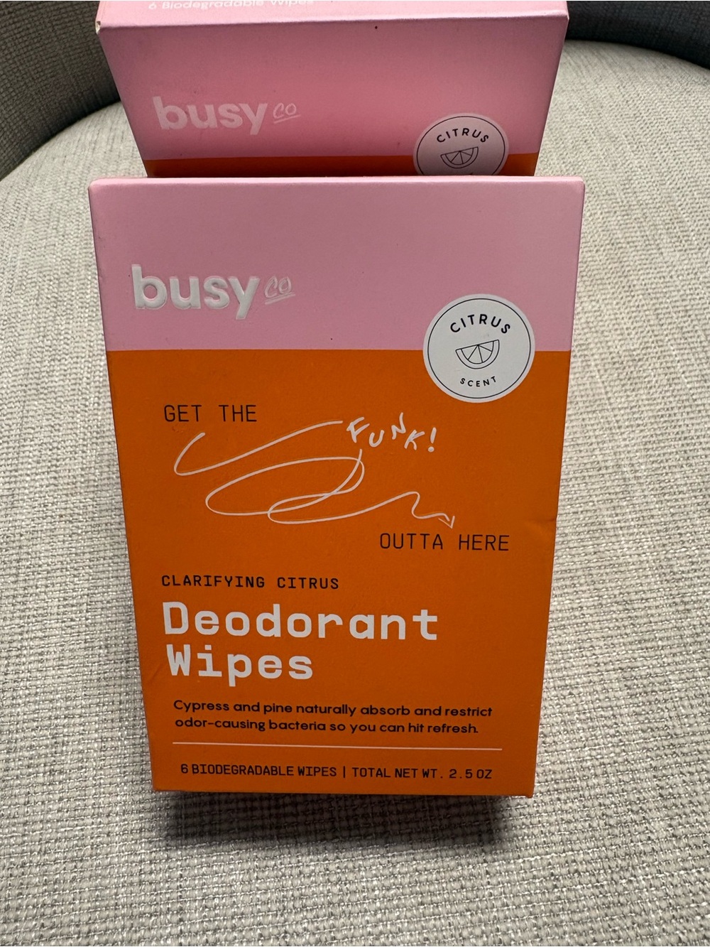 Clarifying Citrus Deodorant Wipes - Pink & Orange 3 Boxes (6 per box)